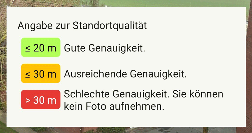 Standortgenauigkeit Legende