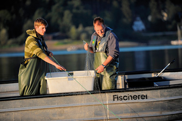 Fischwirte auf einem See