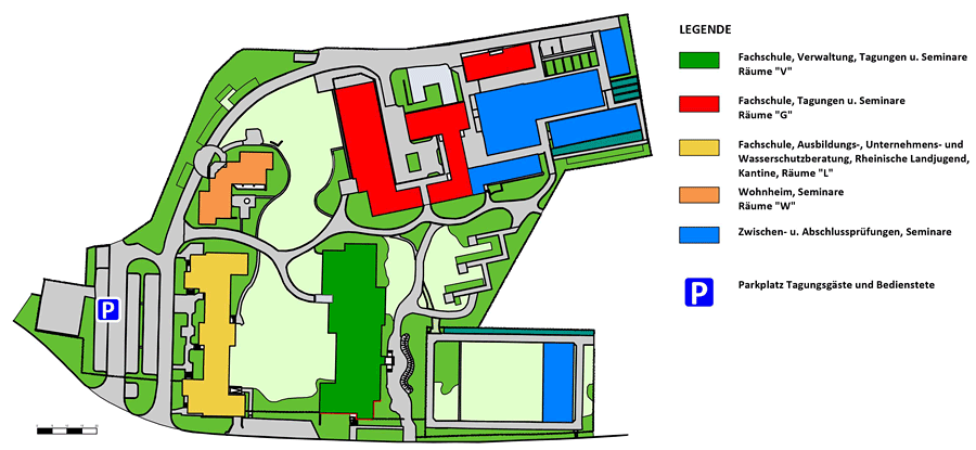 Lageplan des Bildungszentrums Gartenbau Essen