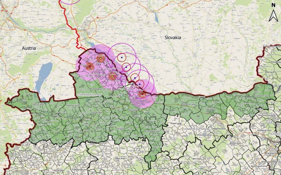 Ausbrüche in Ungarn und der Slovakischen Republik entlang der Donau