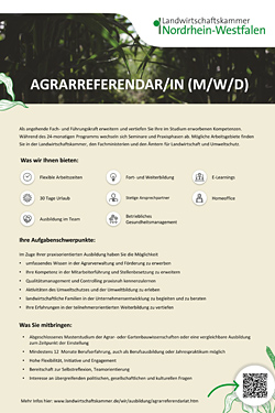 Stellenausschreibung Agrarreferendariat 2025